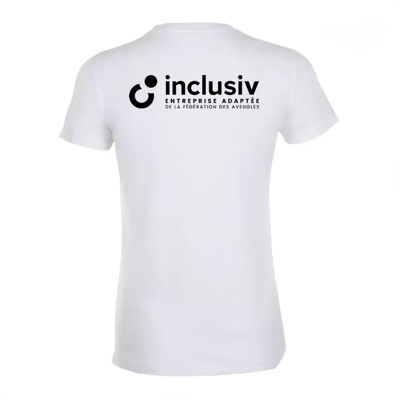 T-SHIRT EN COTON - FEMME - AVEC PERSO COEUR ET DOS 1 COULEUR