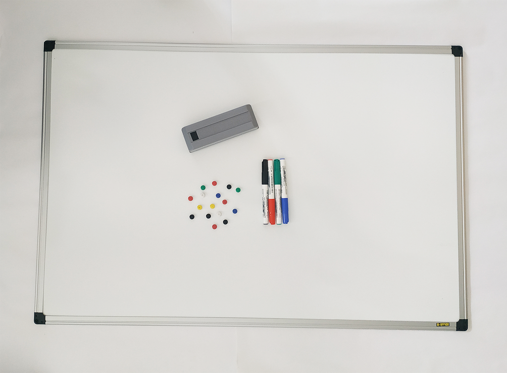 TABLEAU BLANC MAGNETIQUE - CADRE ALUMINIUM - 60 X 90 CM