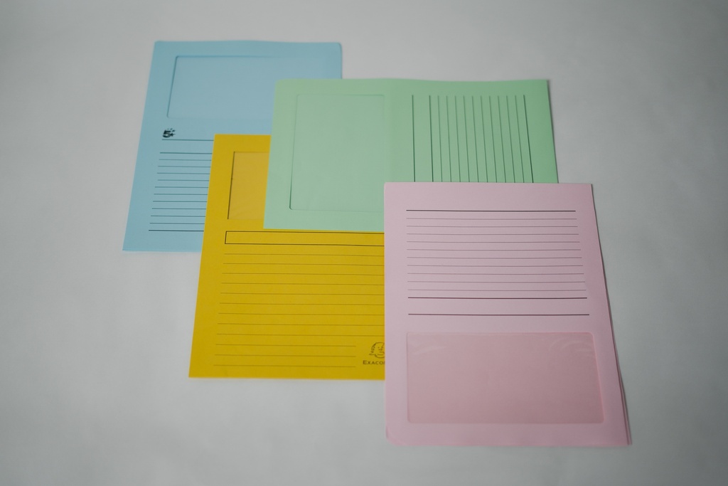 POCHETTES COIN CARTE A4 - 22 X 31 CM - LOT DE 8 - ASSORTI