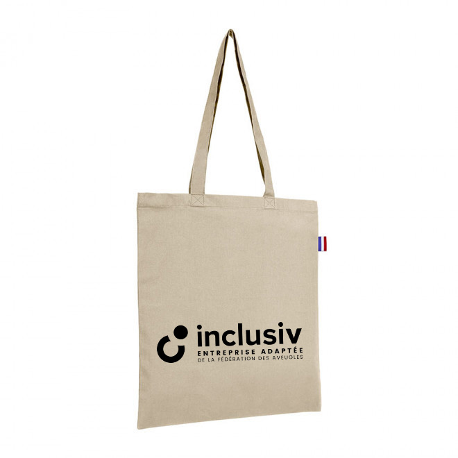 TOTE BAG COTON BIO ORGANIQUE - 150 G/M2 - AVEC PERSO 1 COULEUR