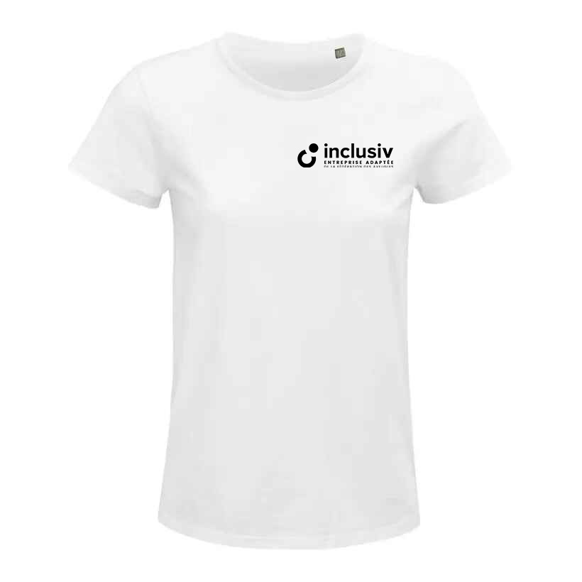 T-SHIRT EN COTON BIO - AVEC PERSO COEUR 1 COULEUR