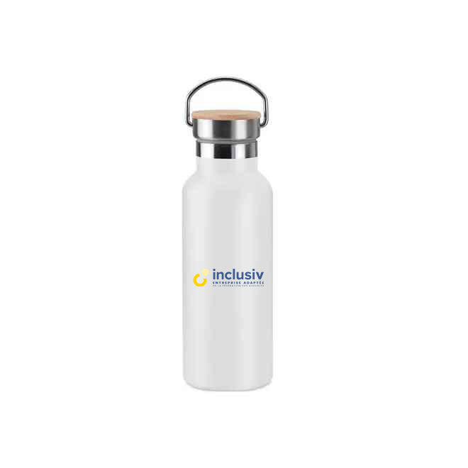 BOUTEILLE ISOTHERME INOX BAMBOU 500 ML - AVEC PERSO QUADRI