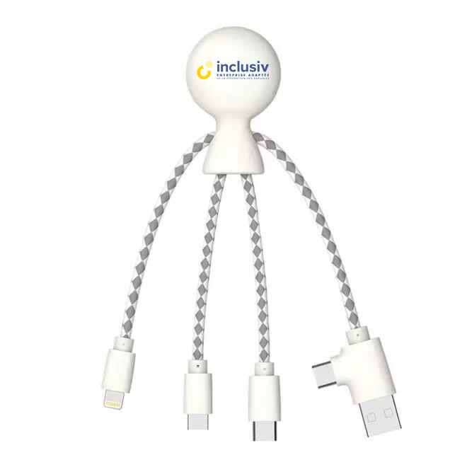 CABLES CHARGE MULTI-USB RECYCLABLE - AVEC PERSO QUADRI