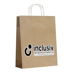 [OP-HONM-2] SAC SHOPPING KRAFT - TAILLE M - AVEC PERSO 2 COULEURS