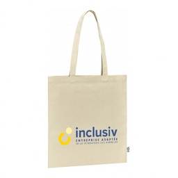 [OP-MARBIO100-4] TOTE BAG COTON BIO ORGANIQUE - 100 G/M2 - AVEC PERSO QUADRI